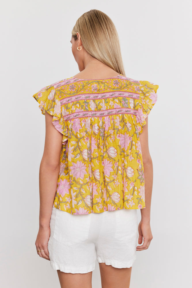 Velvet Printed Voile Top