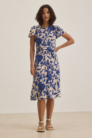 Velvet Blue Print Dress