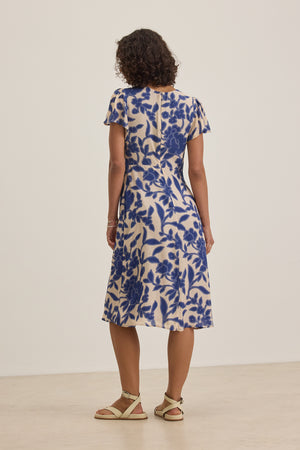 Velvet Blue Print Dress