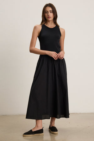 Velvet Navy Rib Cotton Dress