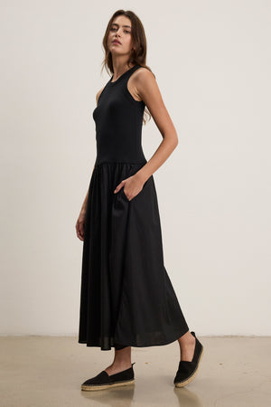 Velvet Navy Rib Cotton Dress