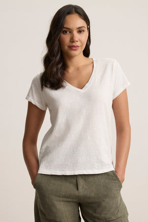 Velvet V Neck T-Shirt