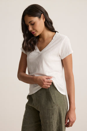 Velvet V Neck T-Shirt