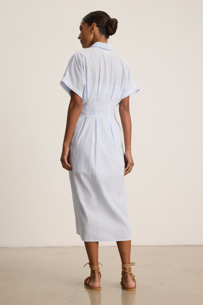 Velvet Blue/White Stripe Dress